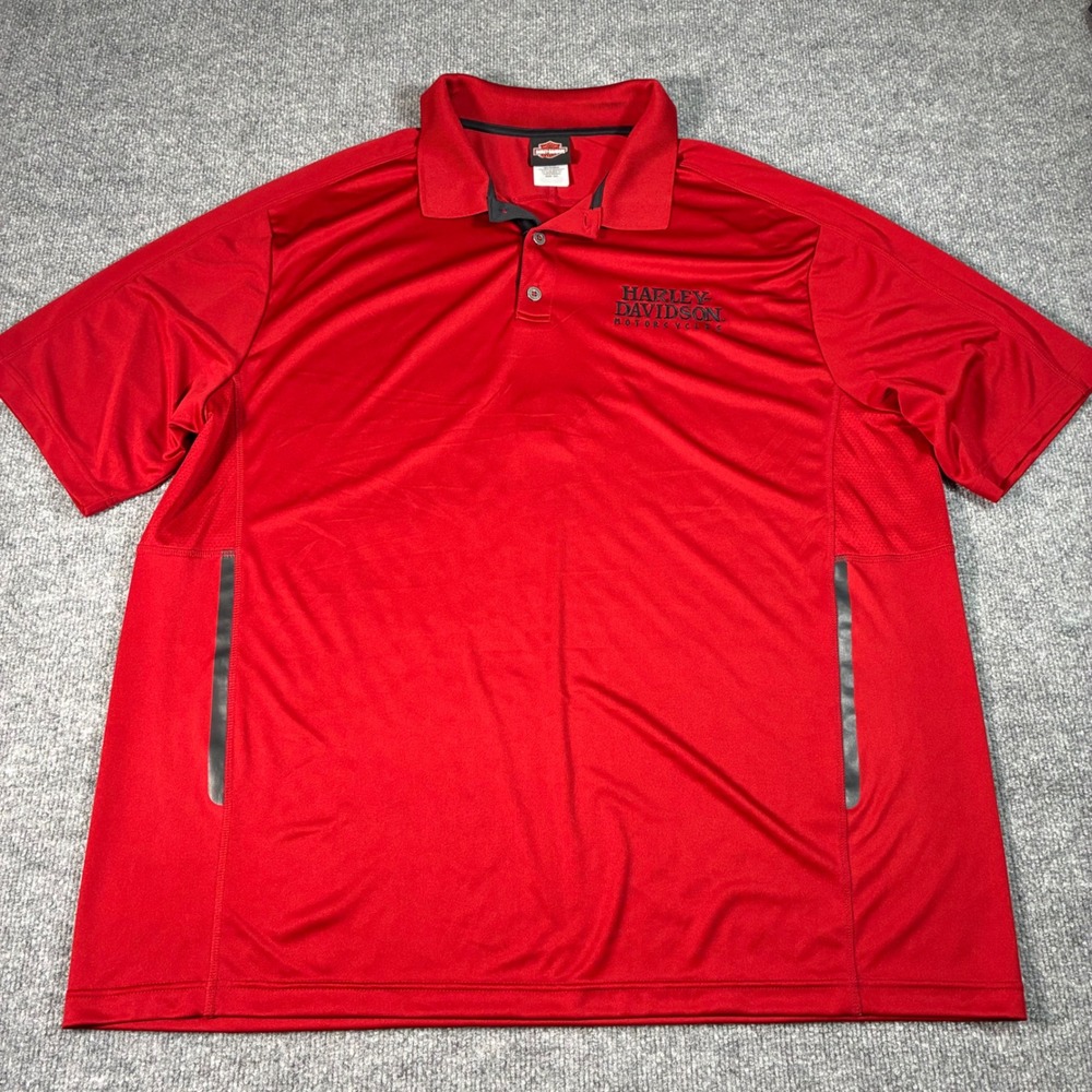 Harley-Davidson Polo Shirt Mens 3XL Red Tifton GA Dealer Biker Motorcycle